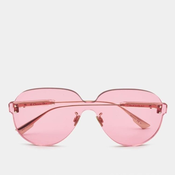 Christian Dior Pink Tinted Color Quake Aviator Sunglasses - Picture 1 of 10